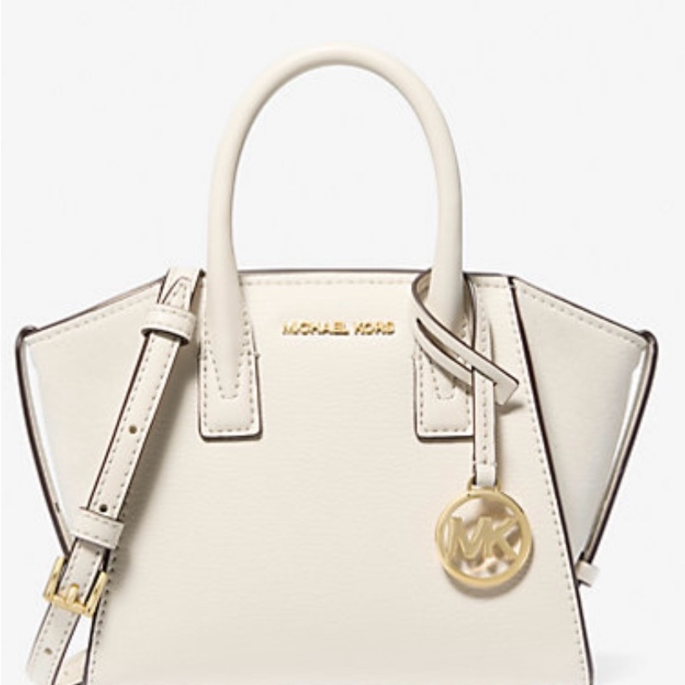Michael Kors Ivory Satchel with Gold Accents